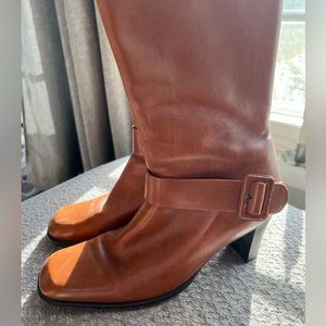 Antonio Melani Brown mid boot with heal. Size 8